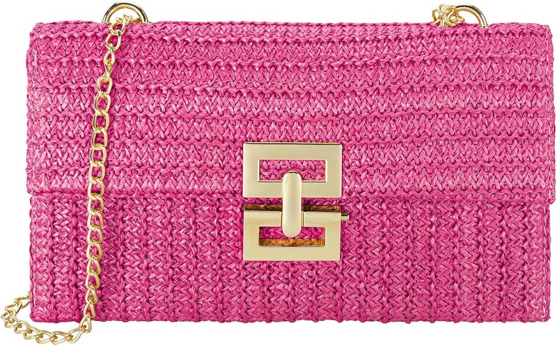 Gets Straw Clutch Purse for Women, Woven Beach Bag Summer Corssbody Purse Small Rattan Shoulder Bag for Travel | Hand-woven, Summer Beach, Envelope, Hand-woven, Summer Beach, Envelope - Image 1